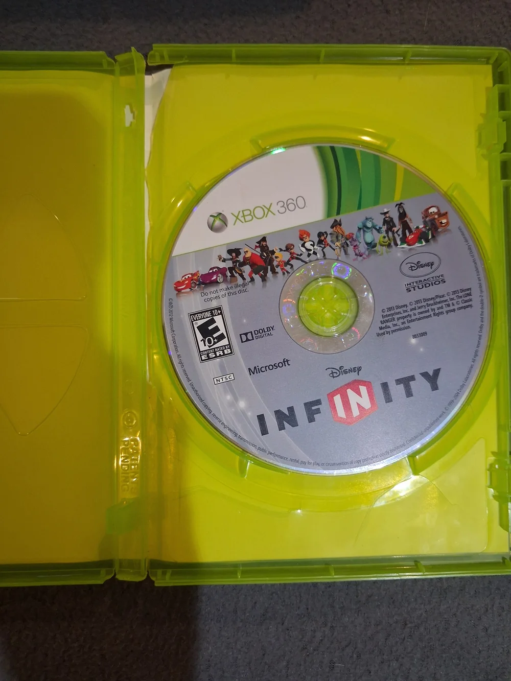 Disney Infinity Xbox 360 Video Game - Green Case with Colorful Character Art